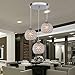 FEEKENBU Modern Crystal Pendant Light,3 Lights Crystal Chandelier for Dining Room,Ceiling Hanging Light Fixture for Kitchen Island,3 Lights Crystal Pendant Lighting for Living Room Bedroom Hallway