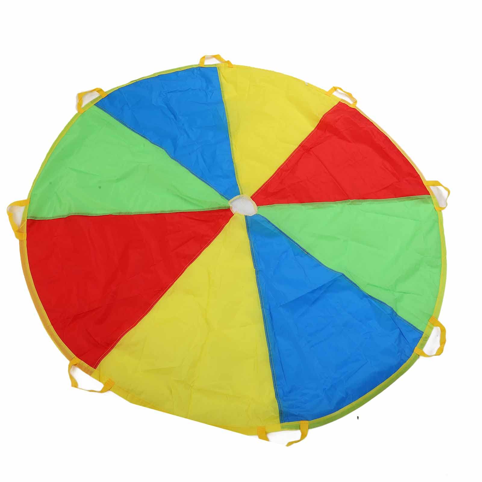 VGEBY Play Parachute, 1.8M Rainbow Game Parachute Outdoor Umbrella Parachute Toy for Kids Outdoor Toy