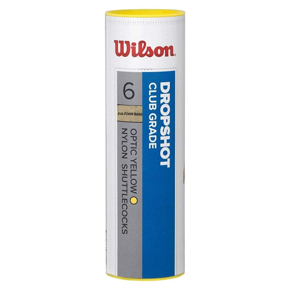 Wilson Dropshop Tube Shuttlecocks , Yellow, One Size, 6 Pack