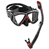 Cressi Panoramic Wide View Mask with Dry Snorkel Set