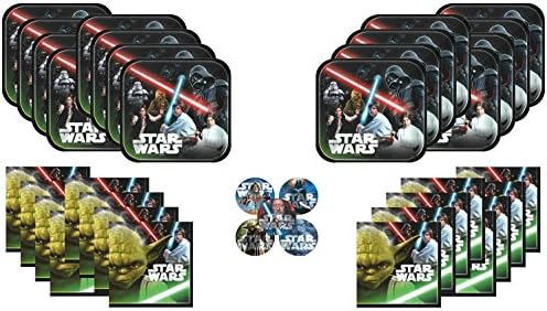 Star Wars Birthday Party Bundle Pack for 16 Plus Star Wars Stickers