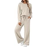 AUTOMET Womens Two Piece Lounge Sets Sweatsuits Outfit Wide Leg Sweatpants Tracksuit Loungewear Sweatshirt with Pockets