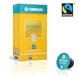 Gourmesso Ristretto Blend Forte - 10 Nespresso Compatible Coffee Capsules - Fair Trade | High Intensity