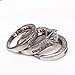 Wensltd 3-in-1 Womens Vintage White Diamond Silver Engagement Wedding Band Ring Set (#9, Silver)