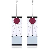 Tanjiro Earrings Hanafuda Anime Cosplay Gifts for Women Fans | 0.6 oz tanjiro earrings acrylic japanese anime jewelry for cosplay，hanafuda earrings accessories for Halloween