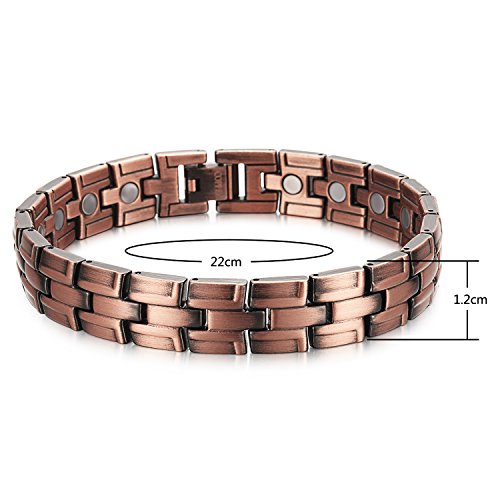 Rainso Elegant Pure Copper Magnetic Therapy Bracelet Bangle Pain Relief for Arthritis Wristband Adjustable (Copper Bracelet)