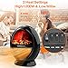 Space Heater - Bedroom Space Heater with 2 Heat Settings, Electric Space Heater with Tip-Over Shut Off, Oscillating Heater, Fireplace Heaters for Indoor Use, Low Noise, Flame Effect, M, Black
