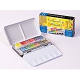 Sennelier l'Aquarelle French Artists' Watercolor Metal Pocket Case Set A of 12 Half Pans