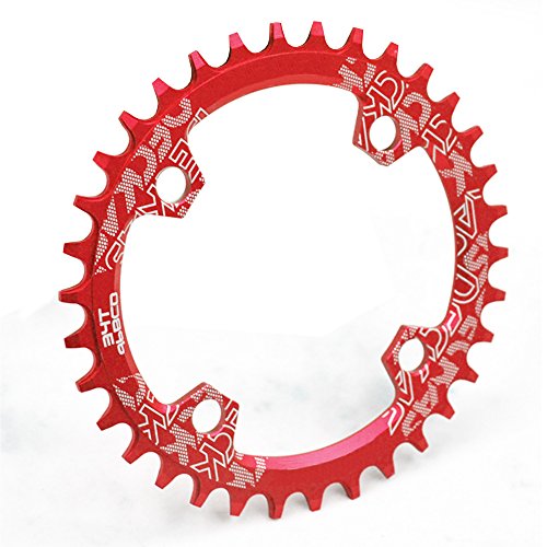 104BCD 36T Bike Single Chain ring for 9 10 11 Speed for Most Bicycle Road Bike Mountain BMX MTB-Red