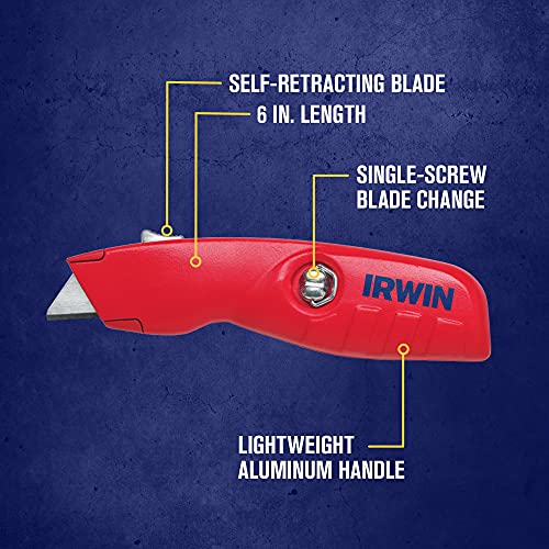 IRWIN Utility Knife, SelfRetracting for Safety (2088600) , Red