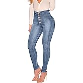 KUNMI Womens Curvy High Waist Stretch Butt Lifting Skinny Colombian Jeans