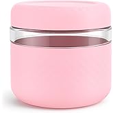 Cafezi 24 oz Glass Lunch Bowl Container with Lid | Leak & Spill Proof, BPA-Free, Microwave & Dishwasher Safe, Airtight Meal Prep & Food Storage Jar for Lunch, Salad, Soup, Overnight Oats, Stew, Yogurt