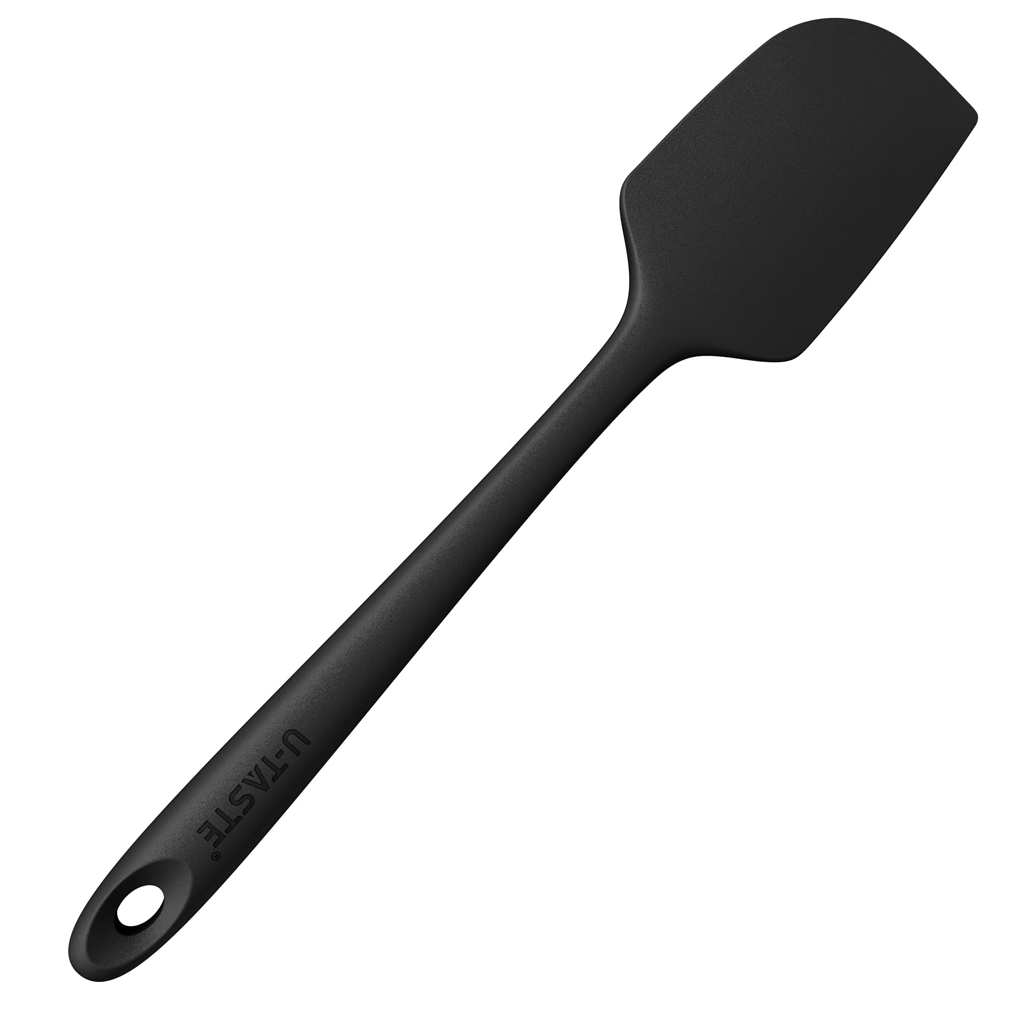 U-Taste Large Silicone Spatula: 250℃ Heat Resistant Non-Stick Flexible Seamless Scraper, Baking Cooking Silicon Kitchen Utensil with Nylon Core for Mixing Stirring Scraping (29cm, Black)