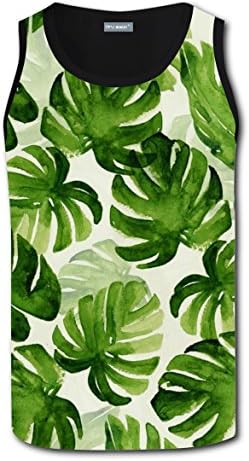 Tank Top Muscle Shirt Moisture-wicking Best Monstera Deliciosa Plant Leafs L