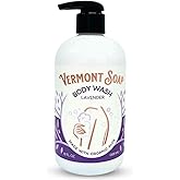 VERMONT SOAP Body Wash, Natural Body Wash with Shea Butter, Mild Gel Body Wash for Moisturizing and Soothing Skin, Fragrance Free Body Wash for Women & Men (Lavender, 12oz)