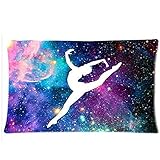 Home Decorative Gymnastic with Print Galaxy Pattern Pillowcase Cushion Cover Design 12 x 20 Inches
