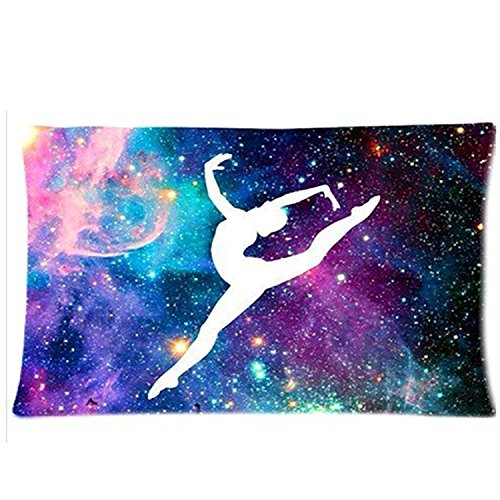 Home Decorative Gymnastic with Print Galaxy Pattern Pillowcase Cushion Cover Design 12 x 20 Inches