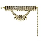 Retro Boho Tribal Tassel Collar Bib Chain Chunky Pendant Statement Necklace Choker for Women (Gold)