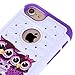 iPhone 7 Case, SGM Hybrid Gel Rhinestone Bling Armor Defender Case For Apple iPhone 7 (Purple (Owl))