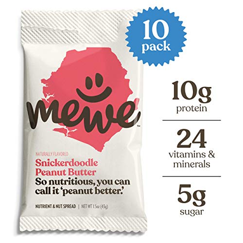 MeWe Adult Nutrition | Healthy Peanut Butter Snacks, Snickerdoodle | Meal Supplement Food (10-count)