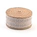 eZthings Decorative Designer Burlap Ribbons for Party Decor Projects and Gift Baskets (10 Yard, White(2.4