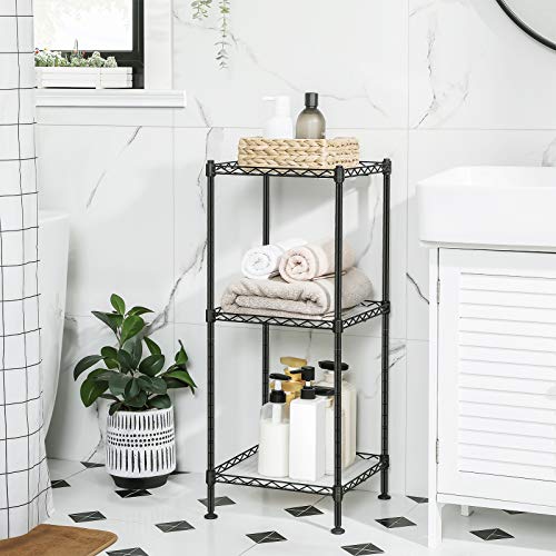 SONGMICS 3Tier Bathroom Shelf, Wire Shelving Unit, Metal Storage Rack