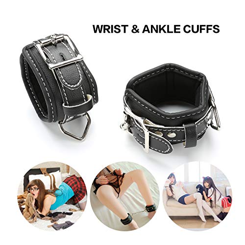 image for Gentlesoft Black Expandable Spreader Bar with 3D Embossed Leather Wris