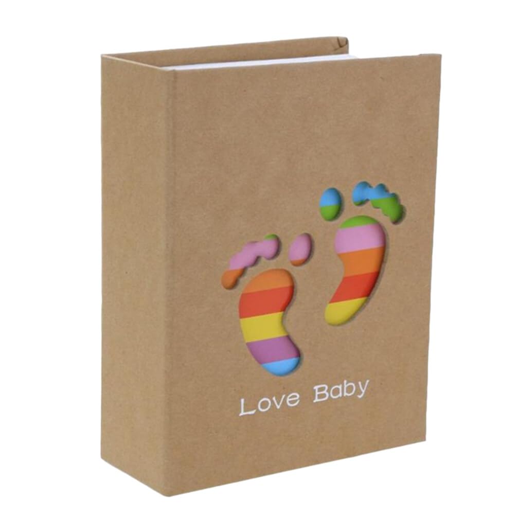 IMIKEYA Baby Photo Album Keepsake Journal Scrapbook 4R6 Inch Picture Collector Record Memories Growth Milestones Book for Kids Toddler Birthday Footprint
