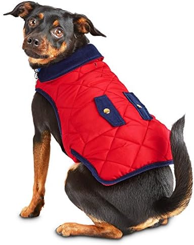 Pup Crew Red Quilted Dog Jacket, XX-Large'