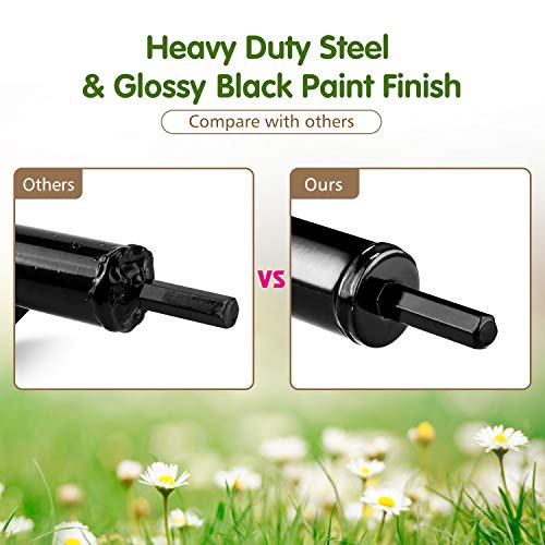 Oak Leaf Auger Drill Bit, 3" x 12" Garden Auger Bit Flower Planting Bulb Auger, Post or Umbrella Hole Digger For 3/8" Hex Drive Drill, Bonus Cut Resistant Gloves (Large Size)