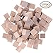CoscosX 100 Pcs Natural Wood Blocks Unfinished Wooden Cubes for Crafts DIY Supplies