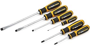 GearWrench 80050H 6-teilger Phillips®/Schlitz-Doppelmaterial-Schraubendreher-Satz, rutschfest, mit schwarzer Oxidspitze