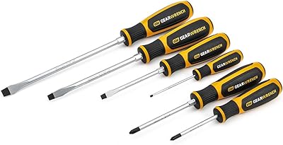GearWrench 80050H 6-teilger Phillips®/Schlitz-Doppelmaterial-Schraubendreher-Satz, rutschfest, mit schwarzer Oxidspitze