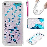 iPod Touch 6 Case, Firefish Slim Sparkle Shock Absorption Slim Bumper Cover Anti-Slip Soft Silicone Protective Skin for Girls Children Fits for Apple iPod Touch 6 -Blue
