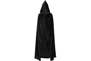 Hooded Cloak Long Cape Witch&Wizard Cloak Velvet Cloak for Halloween Christmas Cosplay Costume