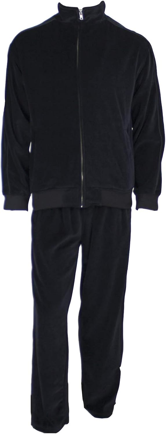 Sweatsedo Mens Solid Black Velour Tracksuit Amazon.ca Clothing