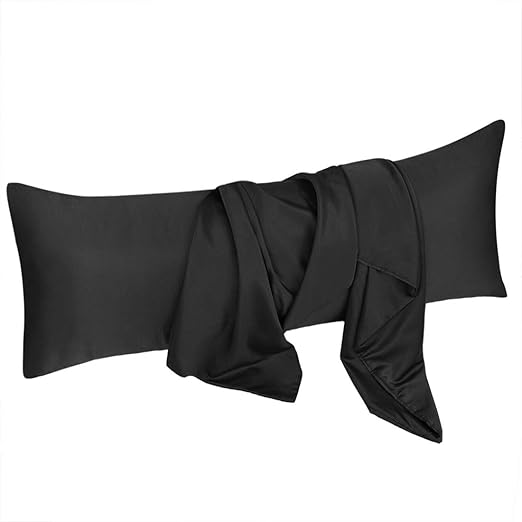 Amazon Com Uxcell Body Pillow Cover 20x48 Inch Black Silky Satin