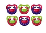 NUK Juicy Orthodontic Latex Pacifier, Size 3, 6 Pack - Red/Green