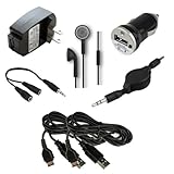 7 pc Fenzer Black Bundle Kit for Samsung SCH u750 Alias 2 u810 Renown Travel Car Wall Charger USB Data Cable
