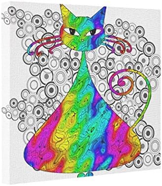 Vlacom Canvas Picture Frames Print Canvas Trippy Psychedelic Cat