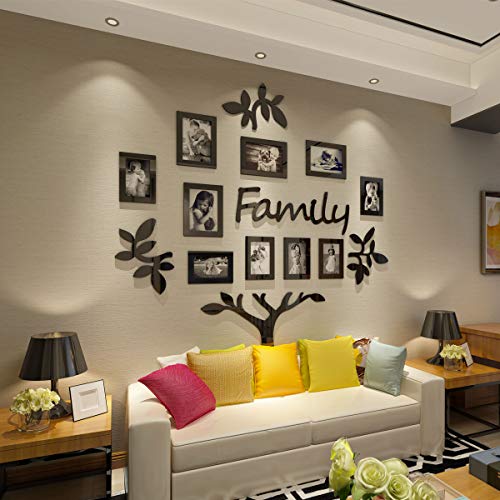 CrazyDeal Family Tree Picture Frame Collage 3D DIY Stickers with 10 Openings Photo Frame for Wall Mu - //coolthings.us