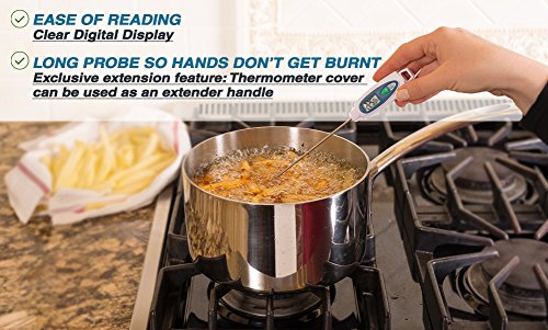 Meat Thermometer, Epica Instant Read Thermometer Cooking Thermometer Candy Thermometer with Super Long Probe for kitchen and BBG Grilling - Thumbnail 3