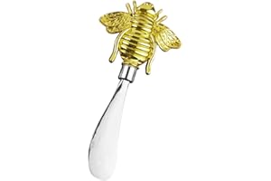 Abaodam Gold Stainless Steel Honey Bee Butter Spreader Knife Household Cheese Spatula for Kitchen Baking