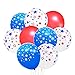 LUOEM Independence Day Party Decoration Patriotic Decorations Star Print Party Balloons 4th of July Party Supplies,Pack of 74
