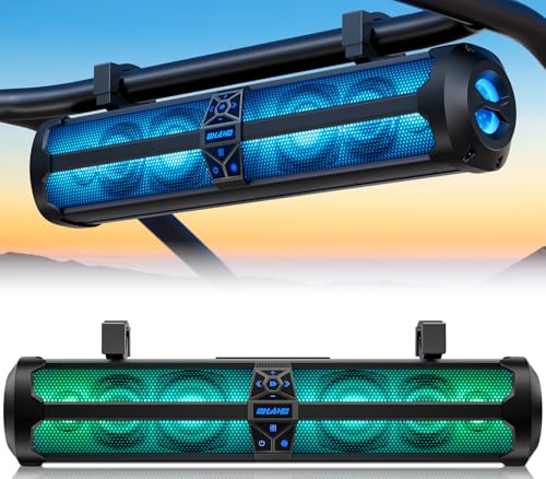 Ehaho Rumble-X Series UTV Sound Bar, 8-Speaker Metal ATV Soundbar BT w/Broadcast Party Mode & Music Sync Multicolor, 29