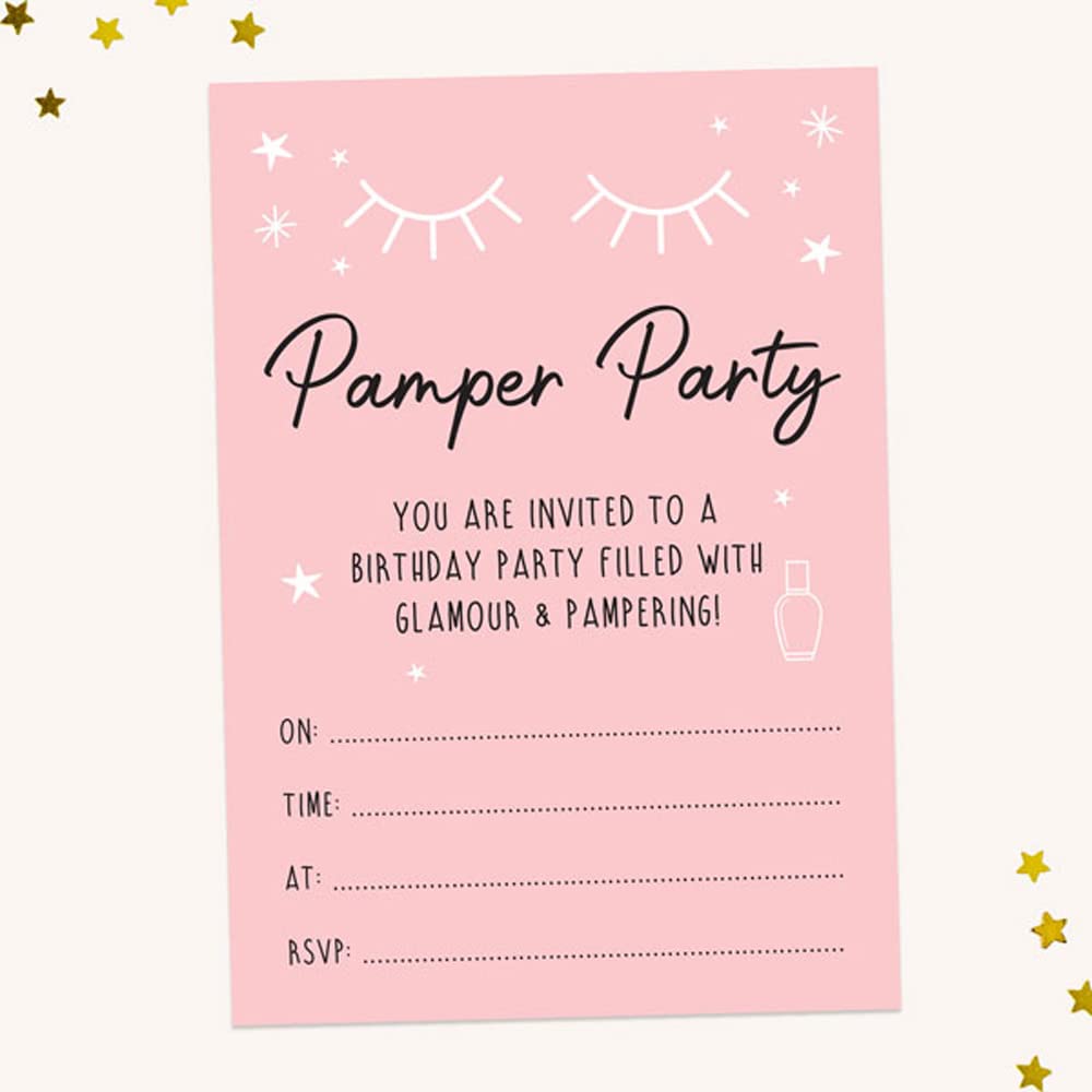 Dotty about Paper Kids Birthday Invitations - Beauty Pamper Party - Pack of 10 (3242)