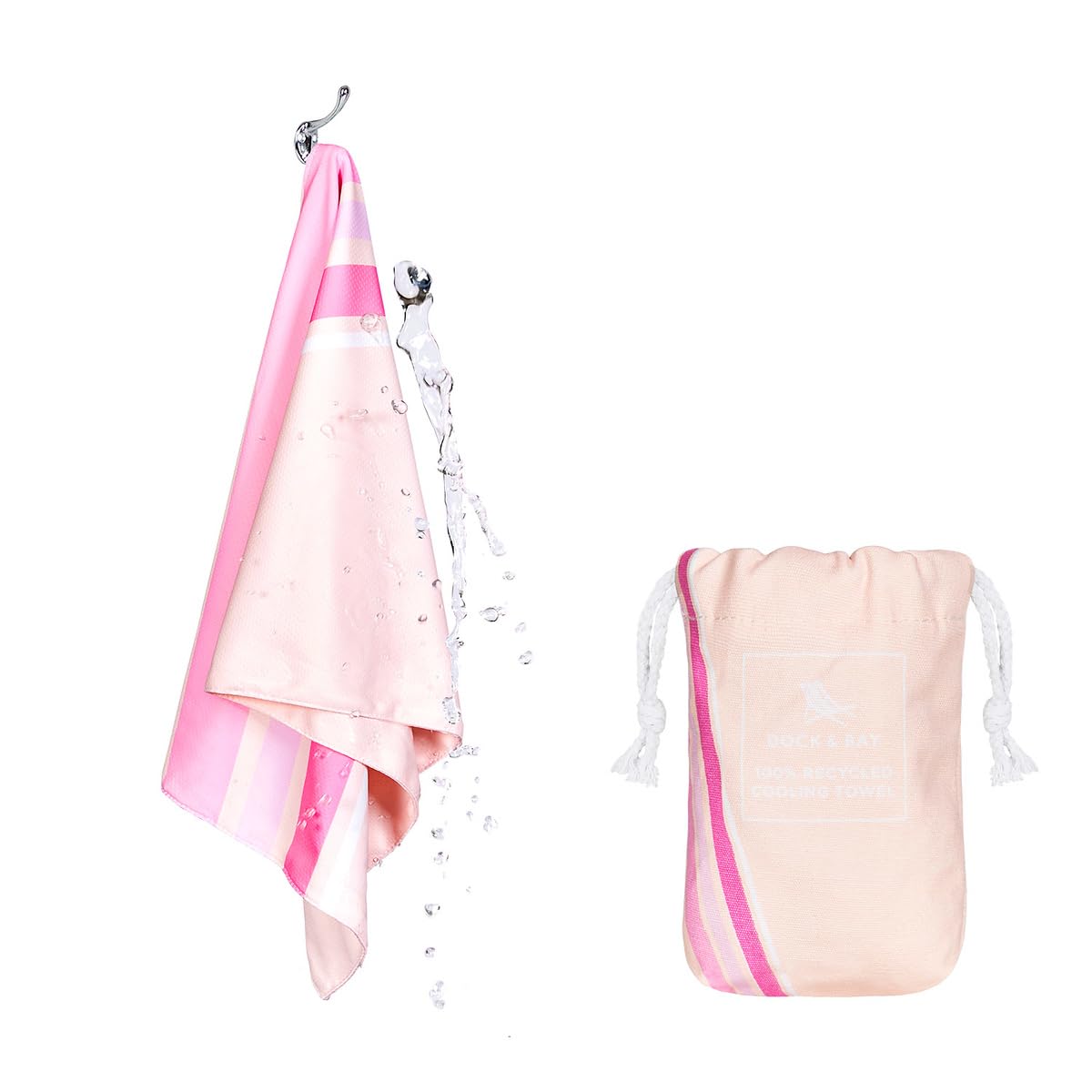 Dock & Bay QuickCool Cooling Towel - For Workouts & Sports - Cools to 15°C - Includes Bag - 25" x 12"/ 63x29cm - Go Faster - Sprint Pink