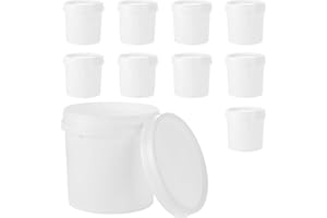 AKOLAFE 10 Pack Paint Buckets for Painting Empty Paint Cans Quart Plastic Paint Containers with Lids 2 Pint Plastic Paint Can 1/4 Gallon Paint Pail Small Paint Storage Containers for Leftover Paint