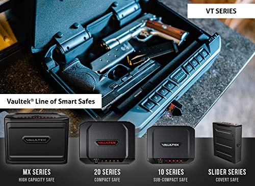 Vaultek VT Full-Size Handgun Bluetooth Smart Safe Multiple Pistol Safe with Auto-Open Lid and Rechargeable Battery(Black)