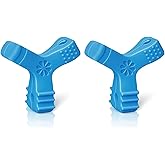 Aligner Chewies for Invisalign Aligners, Triple-End Orthodontic Aligner Chewies Tool with Soft Hollow-Core & Grooved Bite - Comfortable Tray Seaters for Pain Relief, Daily Use (Pack of 2) (Blue)